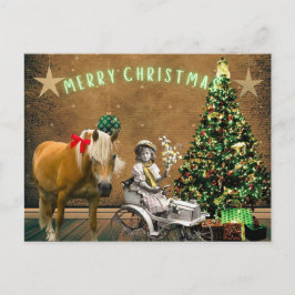 Whimsische Vintage Kerstwensen Ansichtkaart Feestdagenkaart