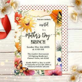 Whimsische vrolijke Moederdag brunch Kaart