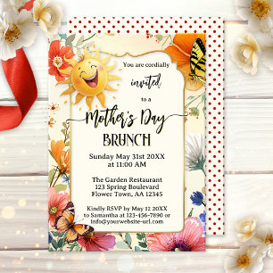 Whimsische vrolijke Moederdag brunch Kaart