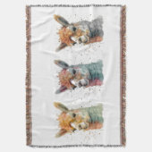 Whimsische Waterverf Alpaca's Deken (Voorkant Verticaal)