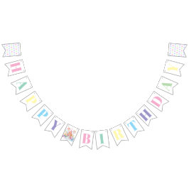 Whimsische Waterverf Pastel Candyland Verjaardag Vlaggetjes