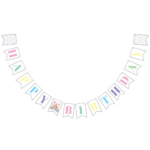 Whimsische Waterverf Pastel Candyland Verjaardag Vlaggetjes
