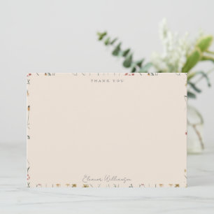 Whimsische Wilde Bloem Boho Baby Shower Naam Bedankkaart