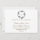 Whimsische Winter Heilige Bessen Krans Save The Da Date (Achterkant)