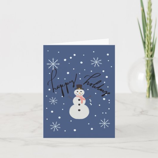 Whimsische Winter Sneeuwman Feestdagen Kaart (Voorkant)