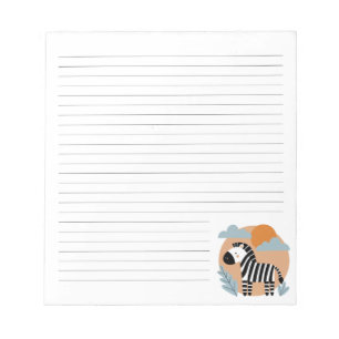 Whimsische zebra Scandinavische invloeden Notitieblok
