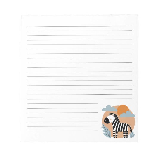 Whimsische zebra Scandinavische invloeden Notitieblok (Voorkant)