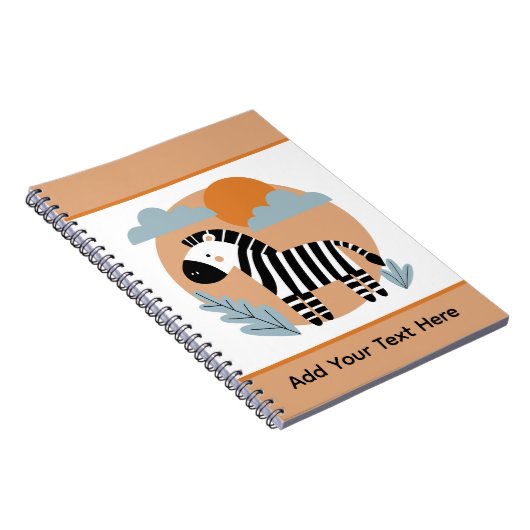 Whimsische zebra Scandinavische invloeden Notitieboek (Rechterzijde)