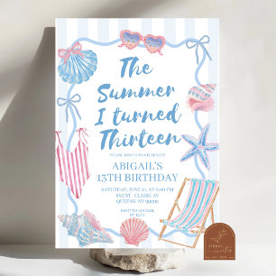 Whimsische zomer Ik werd dertien TIENER verjaardag Kaart