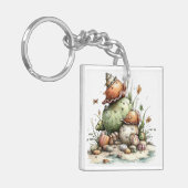 WHIMSISE RODE & GROENE ZOMERTHEMA SCHELPEN SLEUTELHANGER (Voorkant Links)
