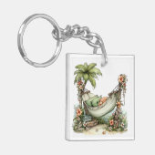 WHIMSISE ZOMER ZANDSTRAND SCÈNE SLEUTELHANGER (Voorkant Links)