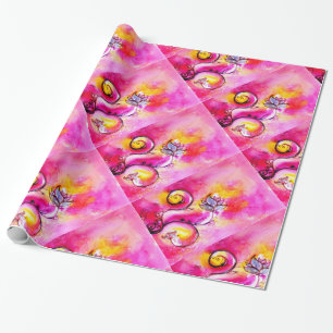 WHIMSISECHE BLOEMEN fuchsia roze geel Cadeaupapier