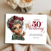 Whimsy 50 woman funny greeting card birthday joy kaart
