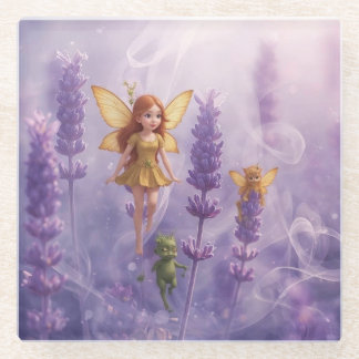 Whimsy Among the Purple Blooms Glazen Onderzetter
