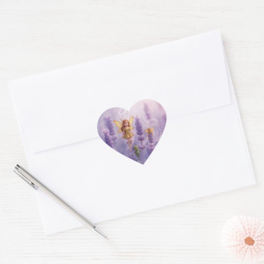 Whimsy Among the Purple Blooms Hart Sticker (Envelop)