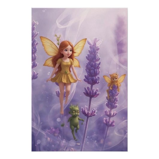 Whimsy Among the Purple Blooms Perfect Poster (Voorkant)