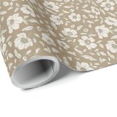 Whimsy Anemones Brown Wrapping Paper Cadeaupapier (Rol Hoek)