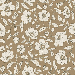 Whimsy Anemones Brown Wrapping Paper Cadeaupapier