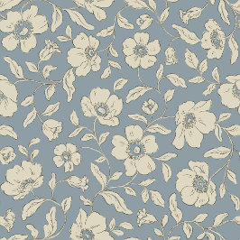 Whimsy Anemones Dusty Blue Wrapping Paper Cadeaupapier