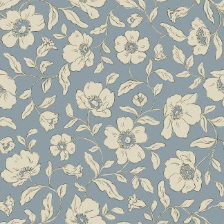 Whimsy Anemones Dusty Blue Wrapping Paper Cadeaupapier