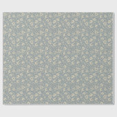 Whimsy Anemones Dusty Blue Wrapping Paper Cadeaupapier (Vlak)