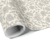 Whimsy Anemones Soft Grey Wrapping Paper Cadeaupapier (Rol Hoek)