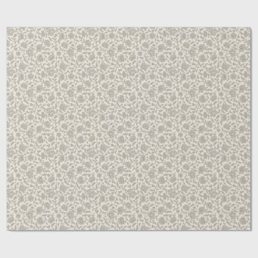 Whimsy Anemones Soft Grey Wrapping Paper Cadeaupapier (Vlak)