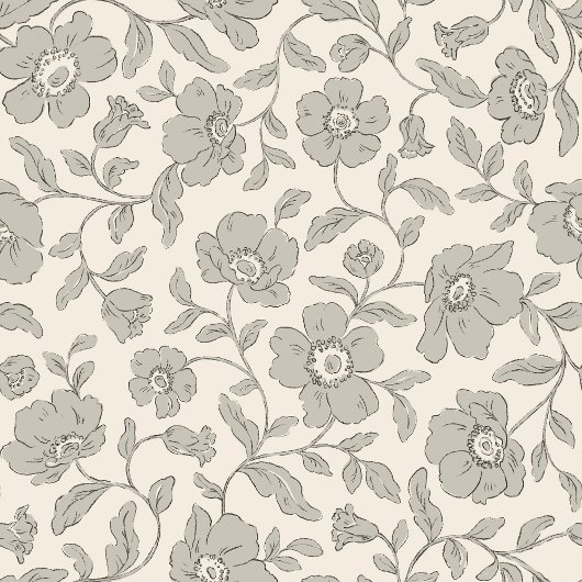 Whimsy Anemones Soft Grey Wrapping Paper Cadeaupapier