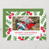 Whimsy Berries Vakantie Fotokaart Feestdagenkaart (Voorkant / Achterkant)