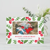 Whimsy Berries Vakantie Fotokaart Feestdagenkaart (Staand voorkant)