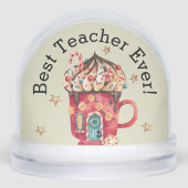 Whimsy Best Teacher Watercolor Sweets Fairy House Sneeuwbol (Voorkant)