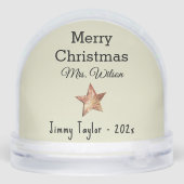 Whimsy Best Teacher Watercolor Sweets Fairy House Sneeuwbol (Achterkant)