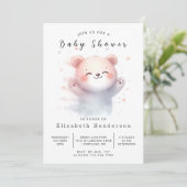 Whimsy bewerkbaar Beer Baby shower Kaart (Staand voorkant)