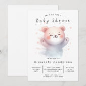 Whimsy bewerkbaar Beer Baby shower Kaart (Voorkant / Achterkant)