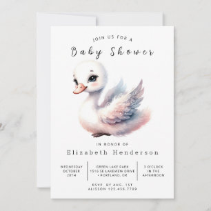 Whimsy bewerkbaar Swan-Baby shower Kaart
