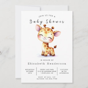 Whimsy bewerkbare Giraffe Baby shower Kaart