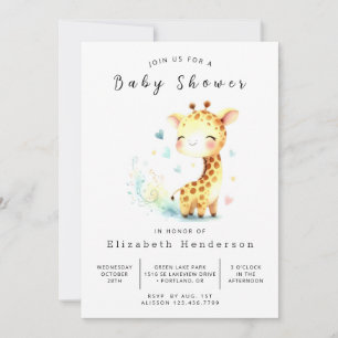 Whimsy bewerkbare Giraffe Baby shower Kaart