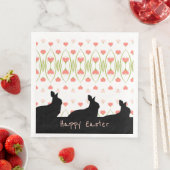 Whimsy Black Bunny Silhouette Servet (Insitu)