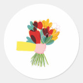 Whimsy bloemenboeket ronde Sticker (Voorkant)