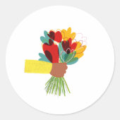 Whimsy bloemenboeket ronde Sticker (Voorkant)