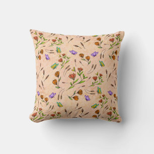 Whimsy Bloom Bloemstuk – Handgetekende Botanische Kussen