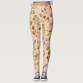 Whimsy Bloom Floral Butterfly Pattern Leggings