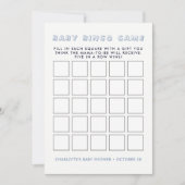 Whimsy Blue Elephant | Baby shower Bingo Game Kaart (Voorkant)