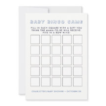 Whimsy Blue Elephant | Baby shower Bingo Game