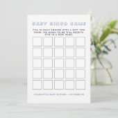 Whimsy Blue Elephant | Baby shower Bingo Game Kaart (Staand voorkant)