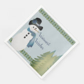 Whimsy Blue geaccentueerde sneeuwman Servet (Hoek)