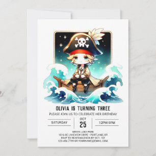 Whimsy Boho Pirate Birthday Kaart