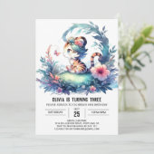 Whimsy Boho Tiger Verjaardag Kaart (Staand voorkant)