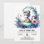 Whimsy Boho Tiger Verjaardag Kaart (Voorkant / Achterkant)