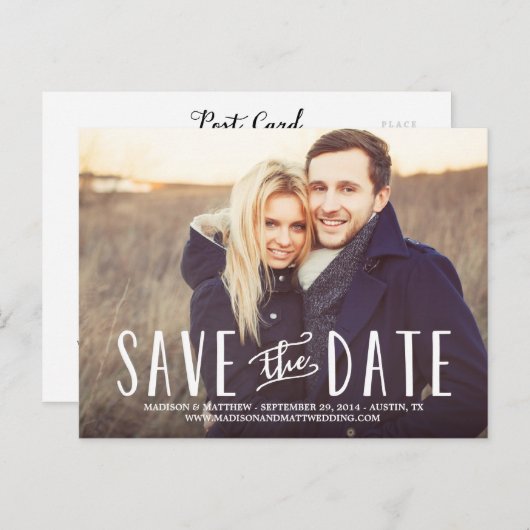 Whimsy | Briefkaart Datum opslaan (Voorkant / Achterkant)